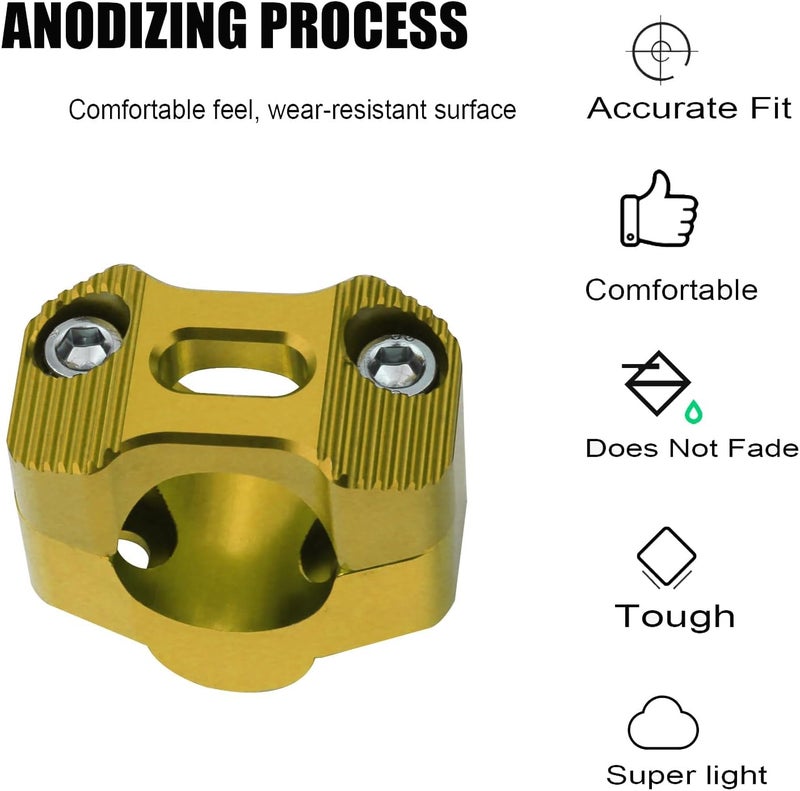 Adsspro Universal Motorcycle 7/8" 1 1/8" 22MM 28MM CNC Aluminum Handlebar Handle Risers Adjustable Fat Bar Adapter Mount Clamps Universal For EXC KLX KXF YZF CRF XR SX SXF XCW WR YZ Dirt Pit Bike (gold) - Image 4